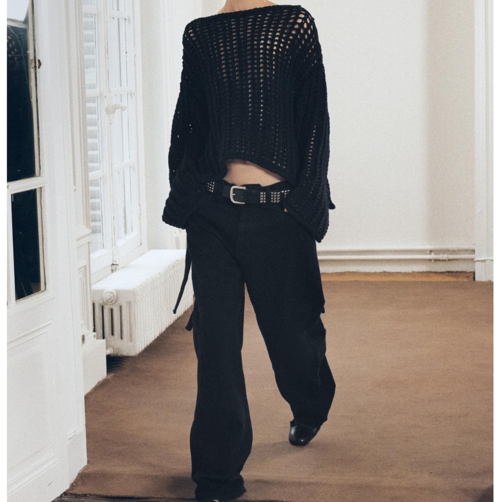 Zara Black crochet Sweater